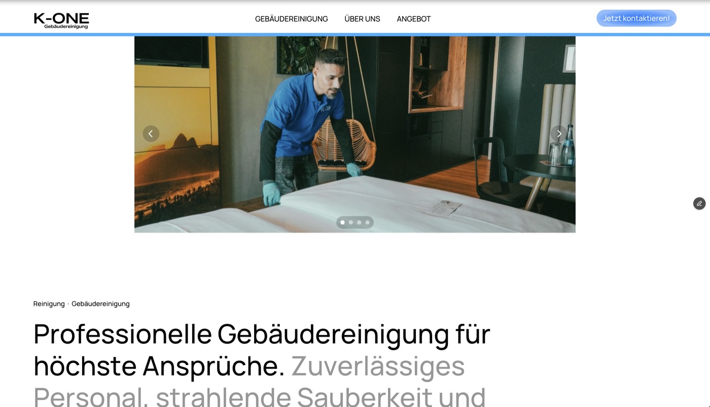 Website K-One Reinigung